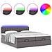 Pouf Letto con Materassi e LED Grigio 180x200cm Similpelle - Foto miniatura 5