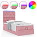 Struttura Letto Pouf con Materassi Rosa 90x200 cm in Velluto - Foto miniatura 5