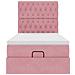 Struttura Letto Pouf con Materassi Rosa 90x200 cm in Velluto - Foto miniatura 8