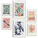 Set Di 6 Stampe Stampe Minimaliste Con Motivi Vegetali Pastello Di Paesaggi E Natura Per L'interior Design A3 & A4 Cornice Bianca - Foto miniatura 1