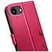 Custodia A Portafoglio Per Iphone 16e Design Premium Fiori Farfalla, Rosso - Foto miniatura 3