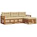 Set di divani da esterno con cuscino 4 pcs Naturale e Beige - Foto miniatura 1