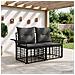 Loveseat da esterno 2 pcs Nero e Grigio scuro polyrattan - Foto miniatura 2