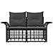 Loveseat da esterno 2 pcs Nero e Grigio scuro polyrattan - Foto miniatura 4