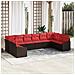 Set di divani 10 pz Marrone polyrattan - Foto miniatura 4