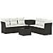 Set di divani 8 pz Nero e Bianco Crema - Foto miniatura 1