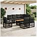 Set Divano da Giardino 9 pz Nero e Grigio scuro polyrattan - Foto miniatura 3