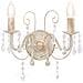 Lampada da Muro con Perle Bianca per 2 Lampadine E14 - Foto miniatura 3