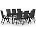 Set Mobili da Pranzo da Giardino 9 pz in Alluminio Nero - Foto miniatura 1