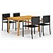 Set Mobili da Pranzo per Giardino 5 pz Nero - Foto miniatura 1