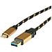 USB 0.5m 0.5m USB A USB C Nero, Oro cavo USB - Foto miniatura 1