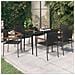 Set Mobili Da Pranzo Per Giardino 7 Pz Nero - Foto miniatura 1