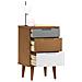 Comodino Marrone 40x35x65 Cm In Legno Massello Di Pino - Foto miniatura 3