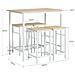Set 5 Pezzi Tavolo Con 4 Sgabelli Mobile Bar Per Casa Stile Industriale L100*p60*a87 Cm Bianco Ogt11-wn - Foto miniatura 2