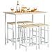 Set 5 Pezzi Tavolo Con 4 Sgabelli Mobile Bar Per Casa Stile Industriale L100*p60*a87 Cm Bianco Ogt11-wn - Foto miniatura 1