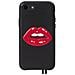 Cover Per Iphone 7/8/se /se22 Pelle Bastille Motivo Bocca In Rilievo, Nero - Foto miniatura 1