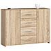 Cassettiera K45, 4 cassetti e 2 ante, 110x35x80 cm, Colore Sonoma Quercia - Foto miniatura 1