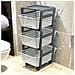 Carrello Portafrutta 29x41xh75 Cm Da Cucina Con 3 Cassetti In Resina Modula - Foto miniatura 7