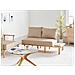 Divano 2 Posti Salo Tessuto Beige Sabbia Con Tavoli - Foto miniatura 1