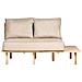 Divano 2 Posti Salo Tessuto Beige Sabbia Con Tavoli - Foto miniatura 2