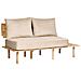 Divano 2 Posti Salo Tessuto Beige Sabbia Con Tavoli - Foto miniatura 3