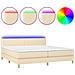 Letto a Molle Materasso e LED bianco 200x200cm in Tessuto - Foto miniatura 1