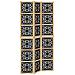 Divisorio Ambienti 3 Pannelli Marrone E Nero Massello Paulownia - Foto miniatura 2