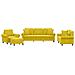 Set Di Divani 4 Pz Con Cuscini Giallo In Velluto - Foto miniatura 2