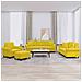 Set Di Divani 4 Pz Con Cuscini Giallo In Velluto - Foto miniatura 1