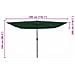 Parasol da giardino quadrato con luci LED 295x245 cm Verde - Foto miniatura 8