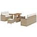 Set Divano da Giardino 8 Pezzi con Cuscini Beige Polietilene Acacia, Set da Pranzo per Giardino 3 Pezzi con Cuscini Beige Polietilene Acacia - Foto miniatura 1