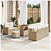 Set Divano da Giardino 8 Pezzi con Cuscini Beige Polietilene Acacia, Set da Pranzo per Giardino 3 Pezzi con Cuscini Beige Polietilene Acacia - Foto miniatura 2