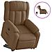 Poltrona Alzapersona Reclinabile Elettrica Marrone Tessuto - Foto miniatura 1