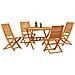 Set da pranzo da giardino 5 pezzi in legno massello di acacia - Foto miniatura 3