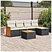 Set Divano da Giardino 6 pz con Cuscini Nero in Polyrattan - Foto miniatura 2