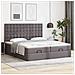 Pouf Letto con Materassi e LED Grigio 180x200cm Similpelle - Foto miniatura 4