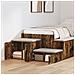 Cabinetto di Stoccaggio in Rovere Affumicato 127x41x40 cm in Legno Ingegnere - Foto miniatura 4