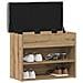 Scarpiera Rovere Artigianale 62x32x50 cm in Legno Multistrato - Foto miniatura 3