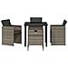 Set da Pranzo per Giardino con cuscino 5 pcs Grigio Poly Rattan - Foto miniatura 7