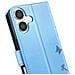 Custodia A Portafoglio Per Iphone 17 Premium Design Fiori Farfalla, Blu Chiaro - Foto miniatura 2