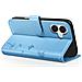 Custodia A Portafoglio Per Iphone 17 Premium Design Fiori Farfalla, Blu Chiaro - Foto miniatura 4