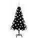 Albero di Natale con 150 LED con supporto Nero 150 cm PVC - Foto miniatura 4