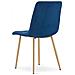 Sedia VALORA TURIN - Velluto blu navy con gambe color legno x 2 - Foto miniatura 6