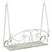 Panchina a Dondolo Acciaio 110 x 52,5 x 47 cm Bianco Antico - Foto miniatura 5