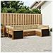 Set di divani da esterno con cuscino 6 pcs Naturale e Beige - Foto miniatura 2
