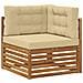 Set di divani da esterno con cuscino 6 pcs Naturale e Beige - Foto miniatura 3