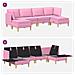 Set di divani modulari con spazio di archiviazione 6 pcs Rosa - Foto miniatura 8