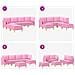 Set di divani modulari con spazio di archiviazione 6 pcs Rosa - Foto miniatura 9