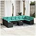 Set di divani con cuscino 11 pcs Nero polyrattan - Foto miniatura 2