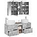 Set di mobili per il bagno 4 pcs Grigio Cemento - Foto miniatura 3